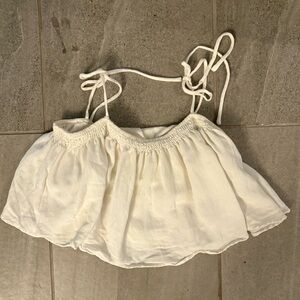 White Tie Crop Top
